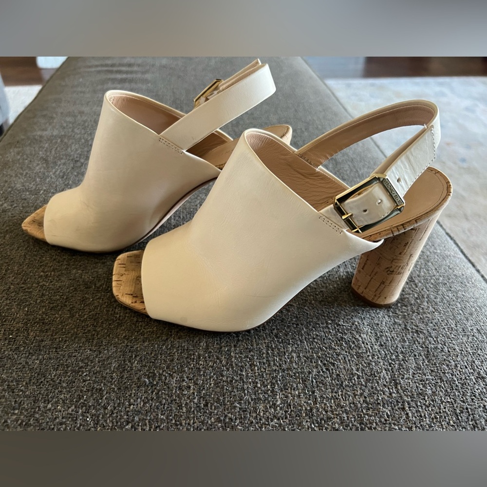 Veronica Beard Ivory Cream Slingback Heels Italy Weomens 8